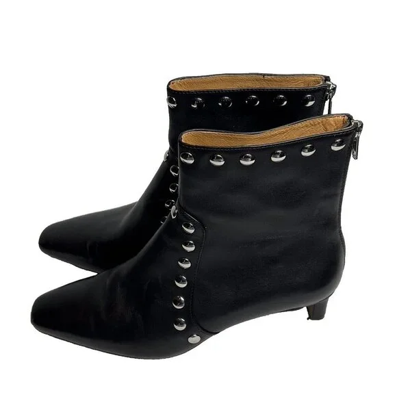 Madewell $218 The DImes Kitten Heel Boot Black Size 5.5 NR864 #102